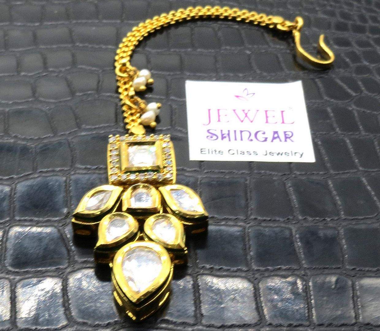 Jewelshingar Jewellery Gold Plated Kundan Maangtikka For Women ( 91960MTK )