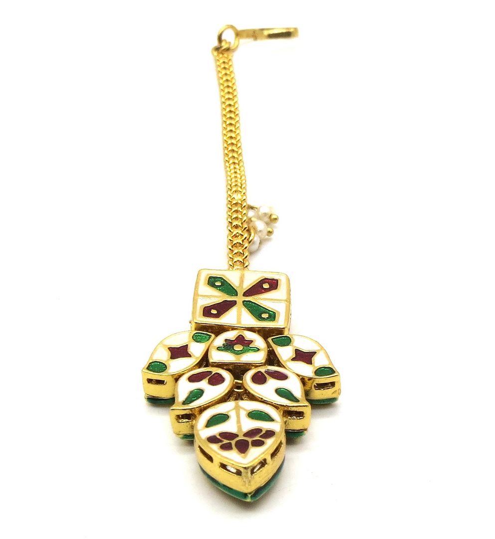 Jewelshingar Jewellery Gold Plated Kundan Maangtikka For Women ( 91960MTK )