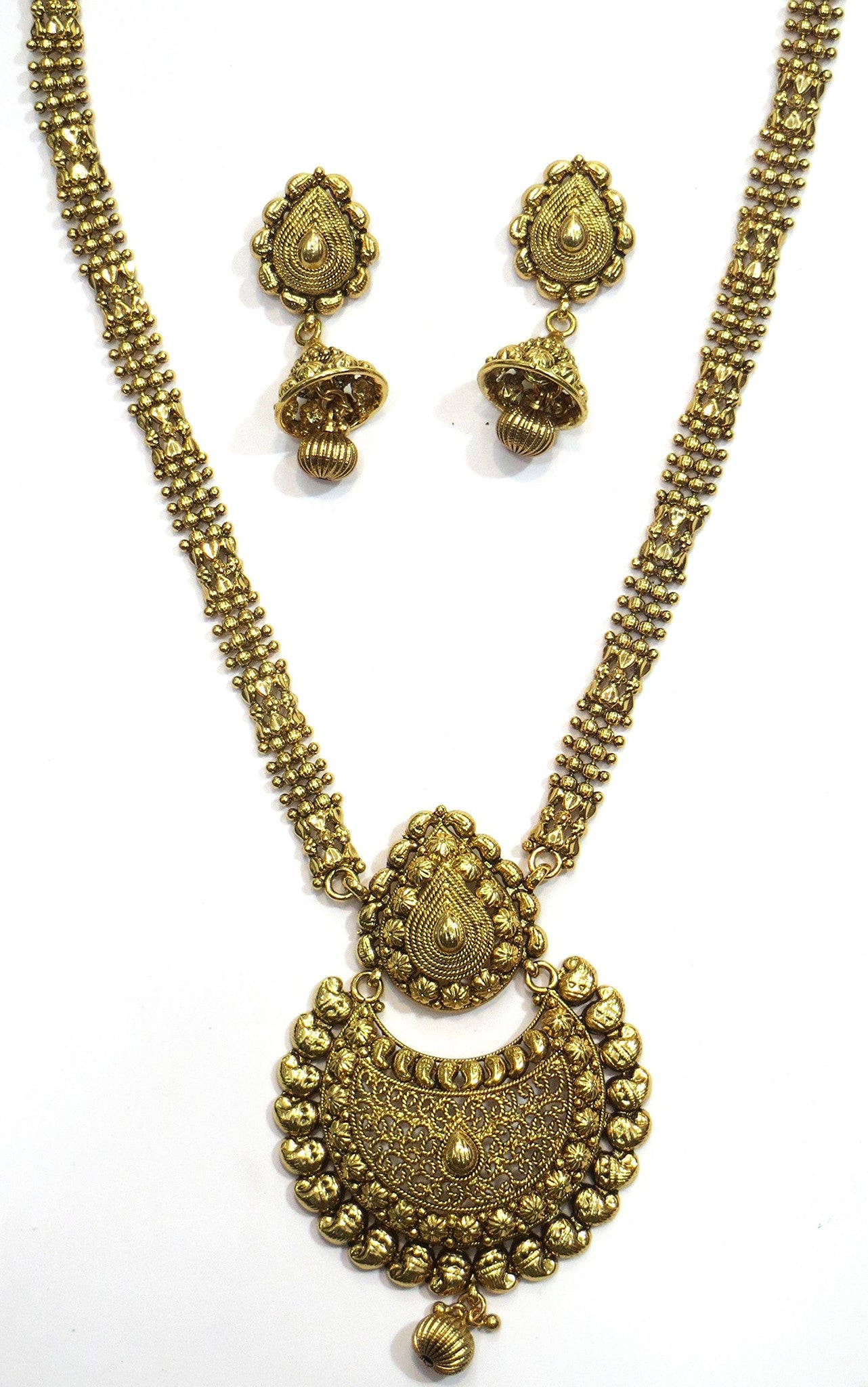 Jewelshingar Women's Antique Gold Plated Long Necklace Set Jewellery ( 5352-rh-a-c ) - JEWELSHINGAR
