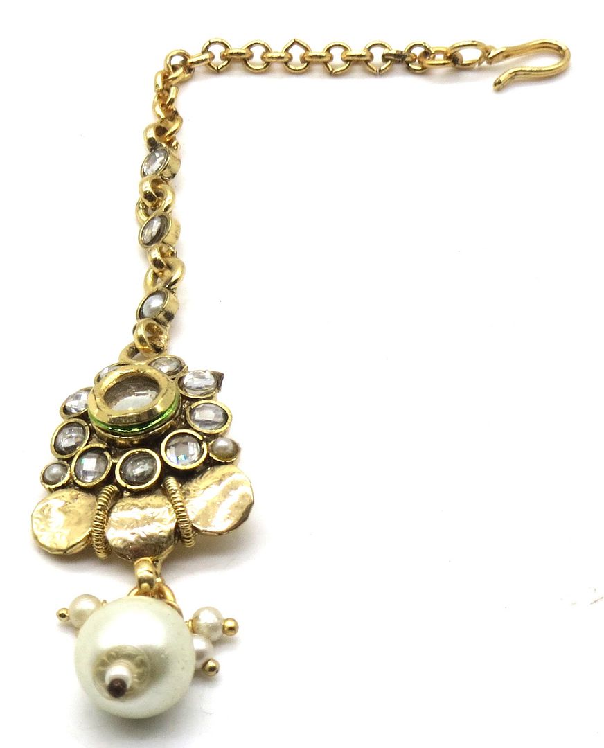 Jewelshingar Jewellery Gold Plated Polki Maangtikka For Women ( 92030MTP )