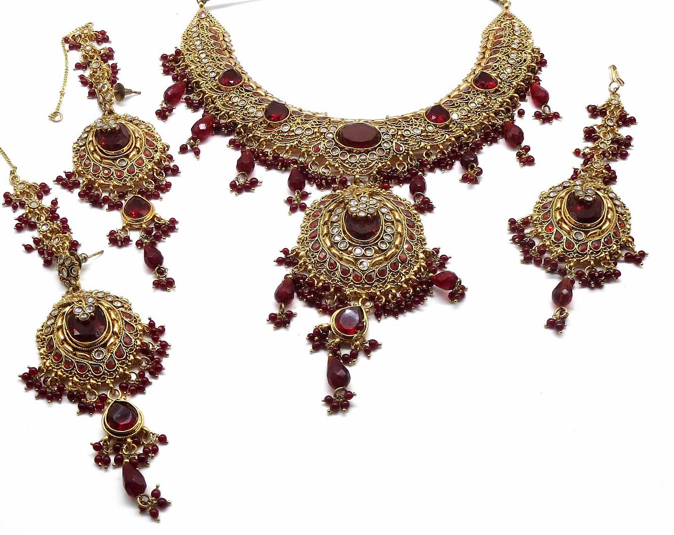 Jewelshingar Jewellery Antique Plated Semi Bridal Choker Necklace With Earrings And Maangtikka For Women ( 92039NEM )