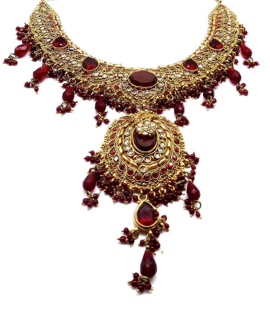 Jewelshingar Jewellery Antique Plated Semi Bridal Choker Necklace With Earrings And Maangtikka For Women ( 92039NEM )