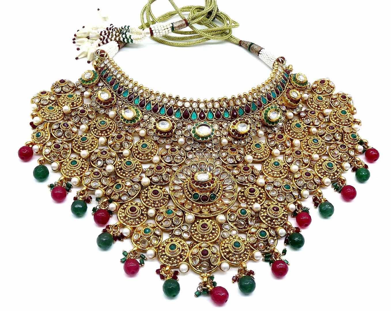 Jewelshingar Jewellery Antique Plated Semi Bridal Choker Necklace With Earrings And Maangtikka For Women ( 92081NEM )
