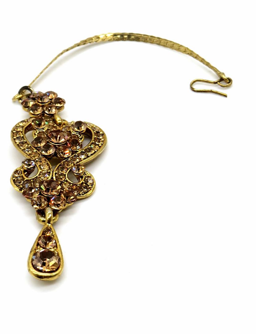 Jewelshingar Jewellery Gold Plated Zircon Maangtikka For Women ( 92235MTZ )