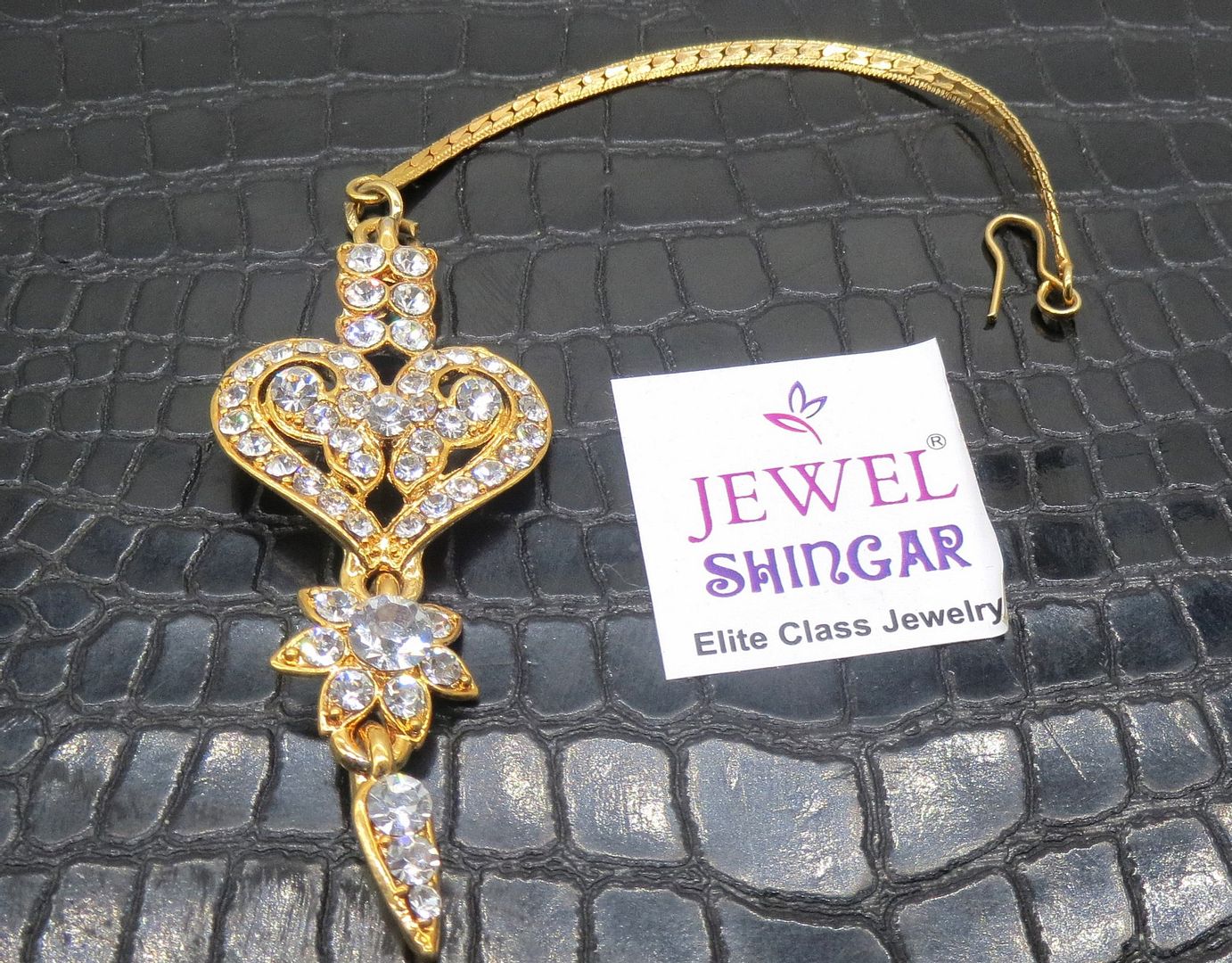 Jewelshingar Jewellery Gold Plated Zircon Maangtikka For Women ( 92278MTZ )