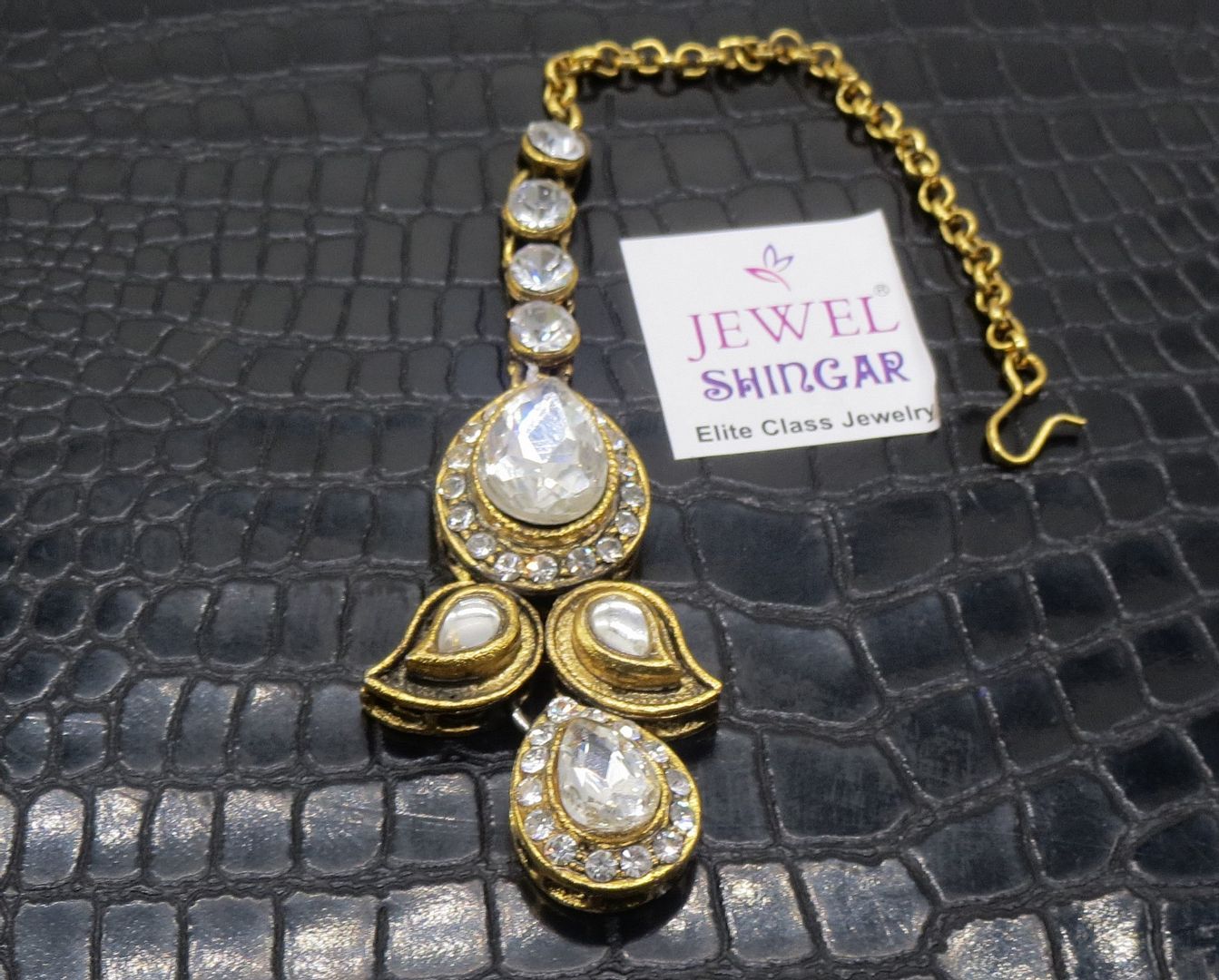 Jewelshingar Jewellery Gold Plated Zircon Maangtikka For Women ( 92288MTZ )