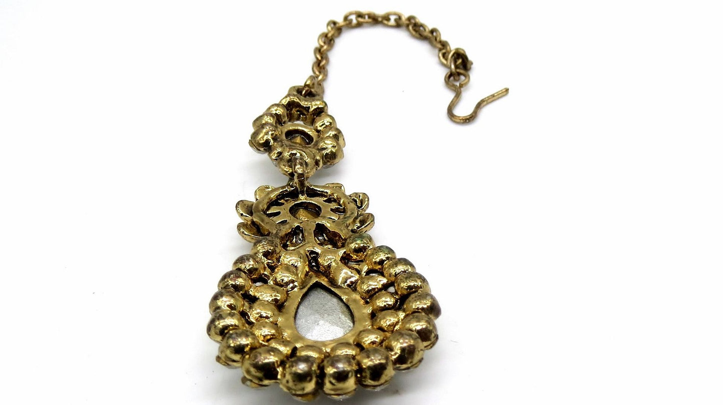 Jewelshingar Jewellery Antique Plated Zircon Maangtikka For Women ( 92293MTZ )