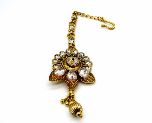 Jewelshingar Jewellery Gold Plated Zircon Maangtikka For Women ( 92298MTZ )