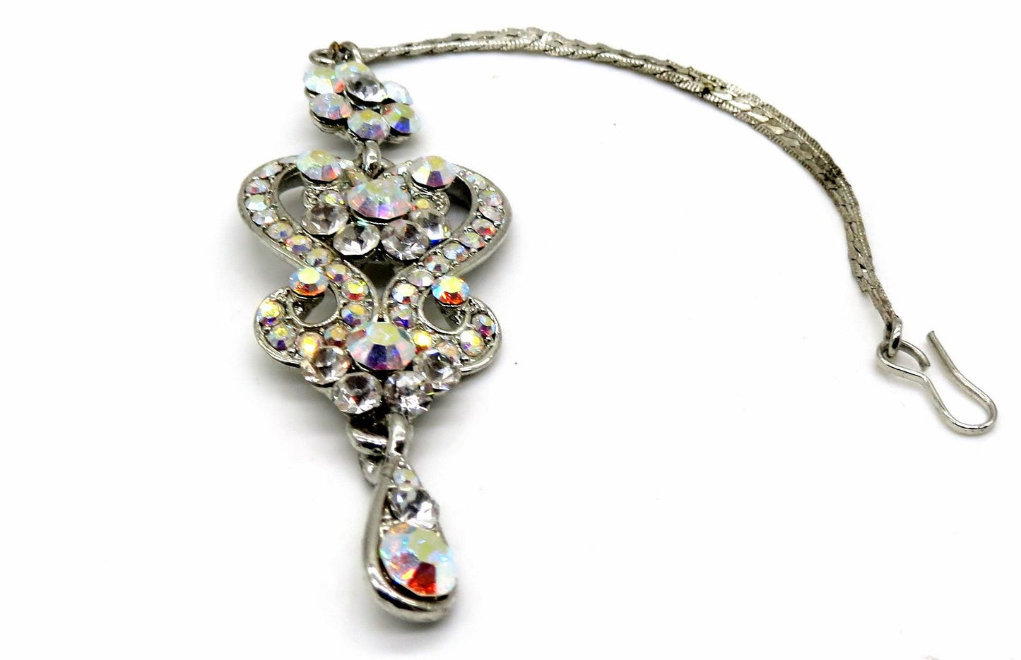 Jewelshingar Jewellery Silver Plated Zircon Maangtikka For Women ( 92334MTZ )