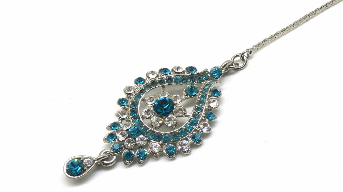 Jewelshingar Jewellery Silver Plated Zircon Maangtikka For Women ( 92465MTZ )