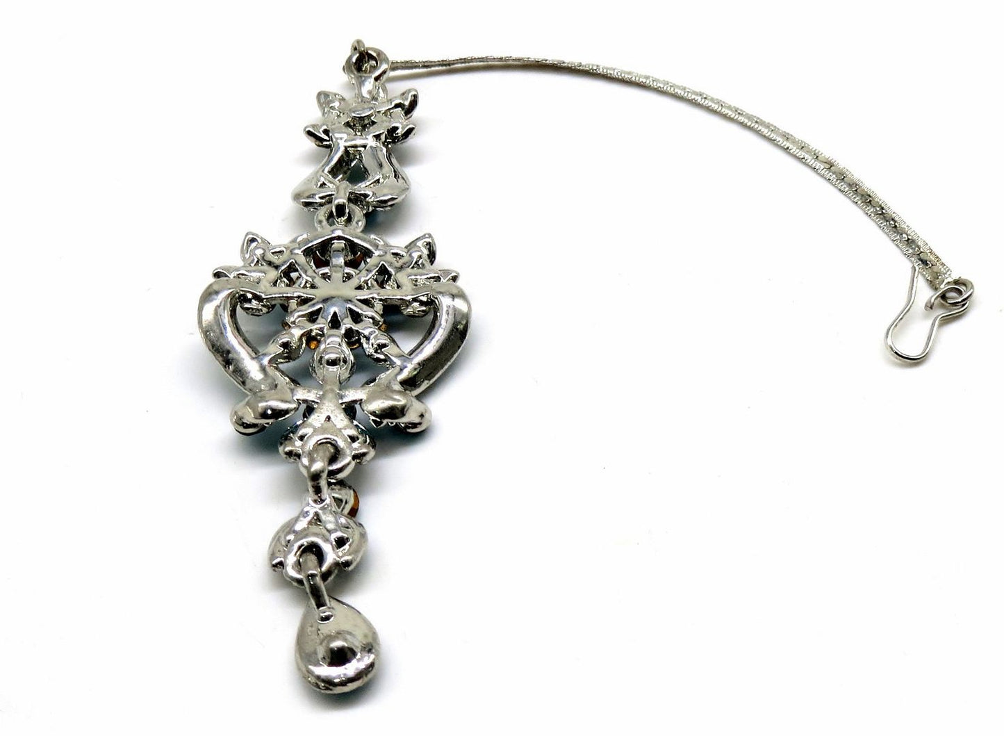Jewelshingar Jewellery Silver Plated Zircon Maangtikka For Women ( 92470MTZ )