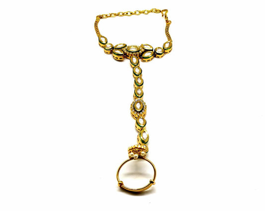 Jewelshingar Jewellery Gold Plated Hathphool For Women ( 92493CBH )