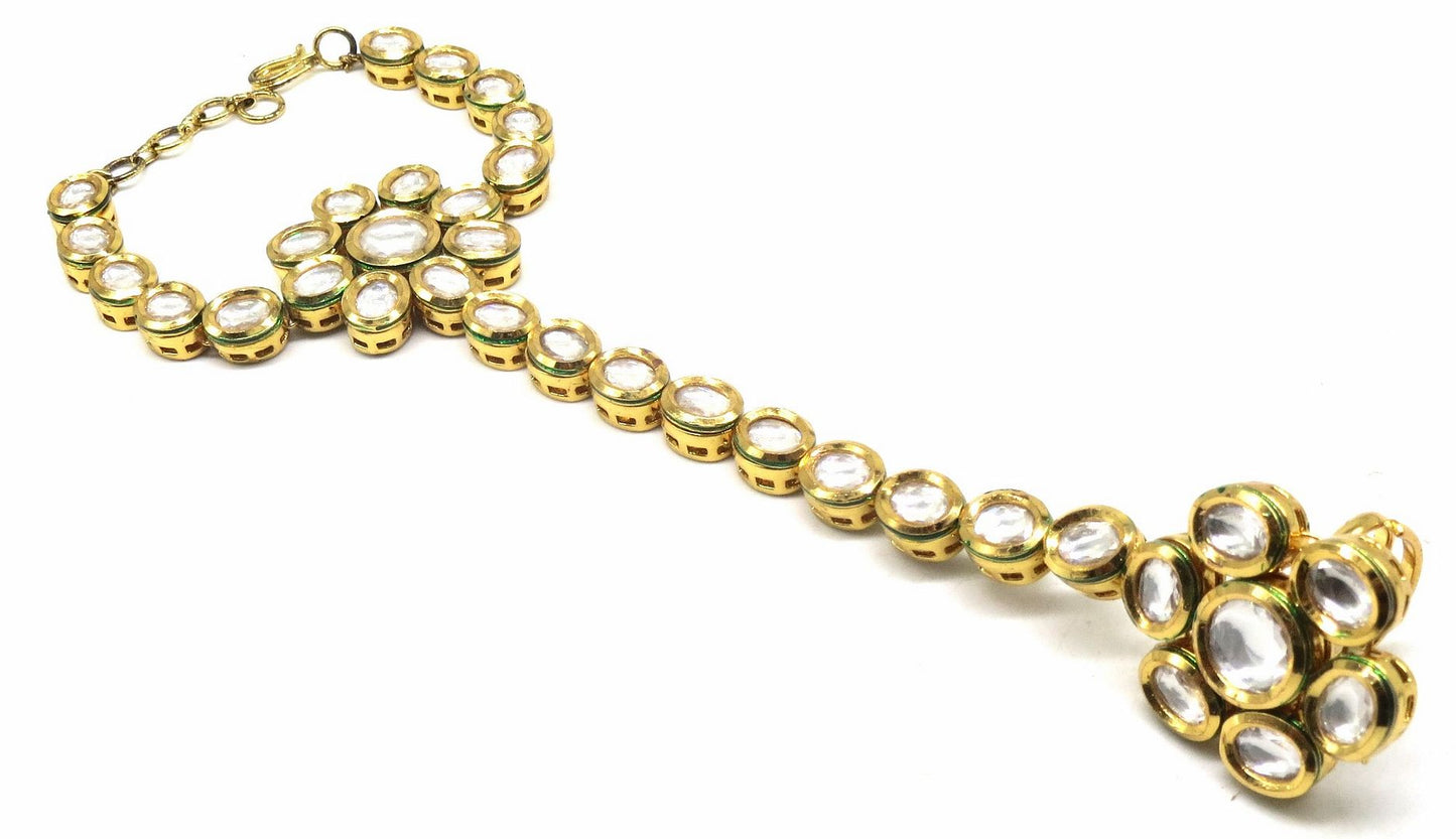 Jewelshingar Jewellery Gold Plated Hathphool For Women ( 92498CBH )