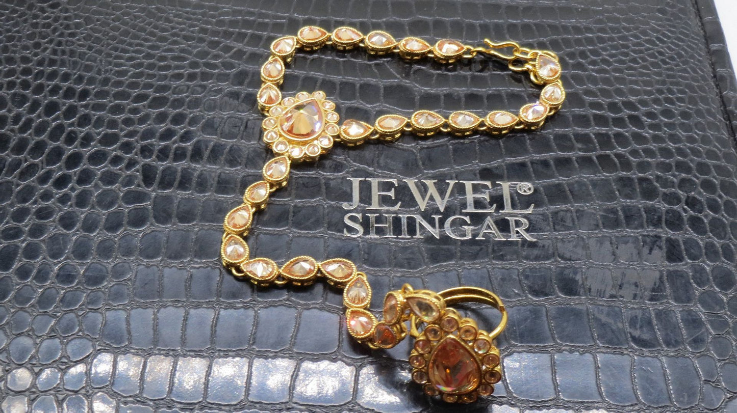 Jewelshingar Jewellery Gold Plated Hathphool For Women ( 92519CBH )
