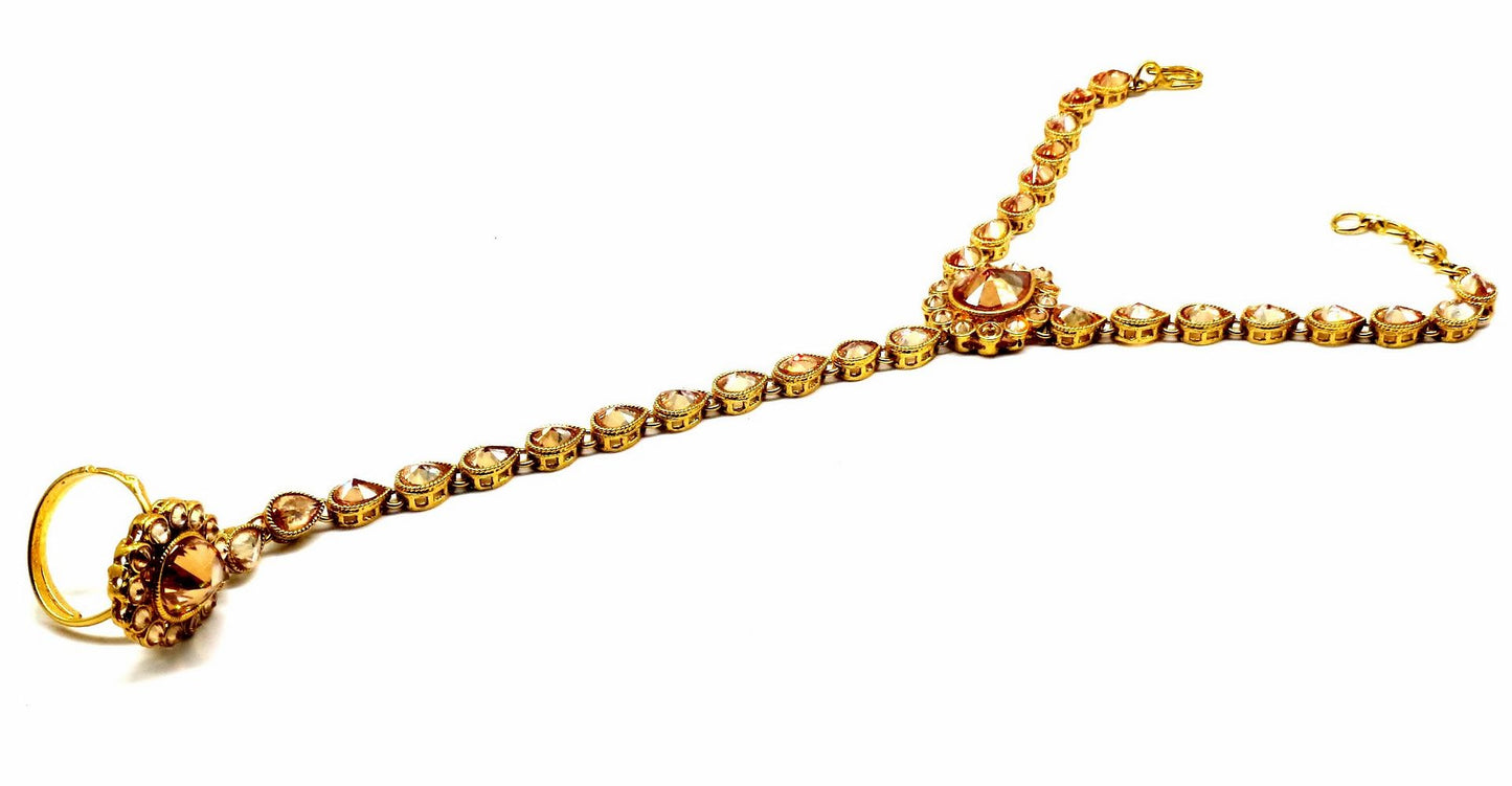 Jewelshingar Jewellery Gold Plated Hathphool For Women ( 92519CBH )