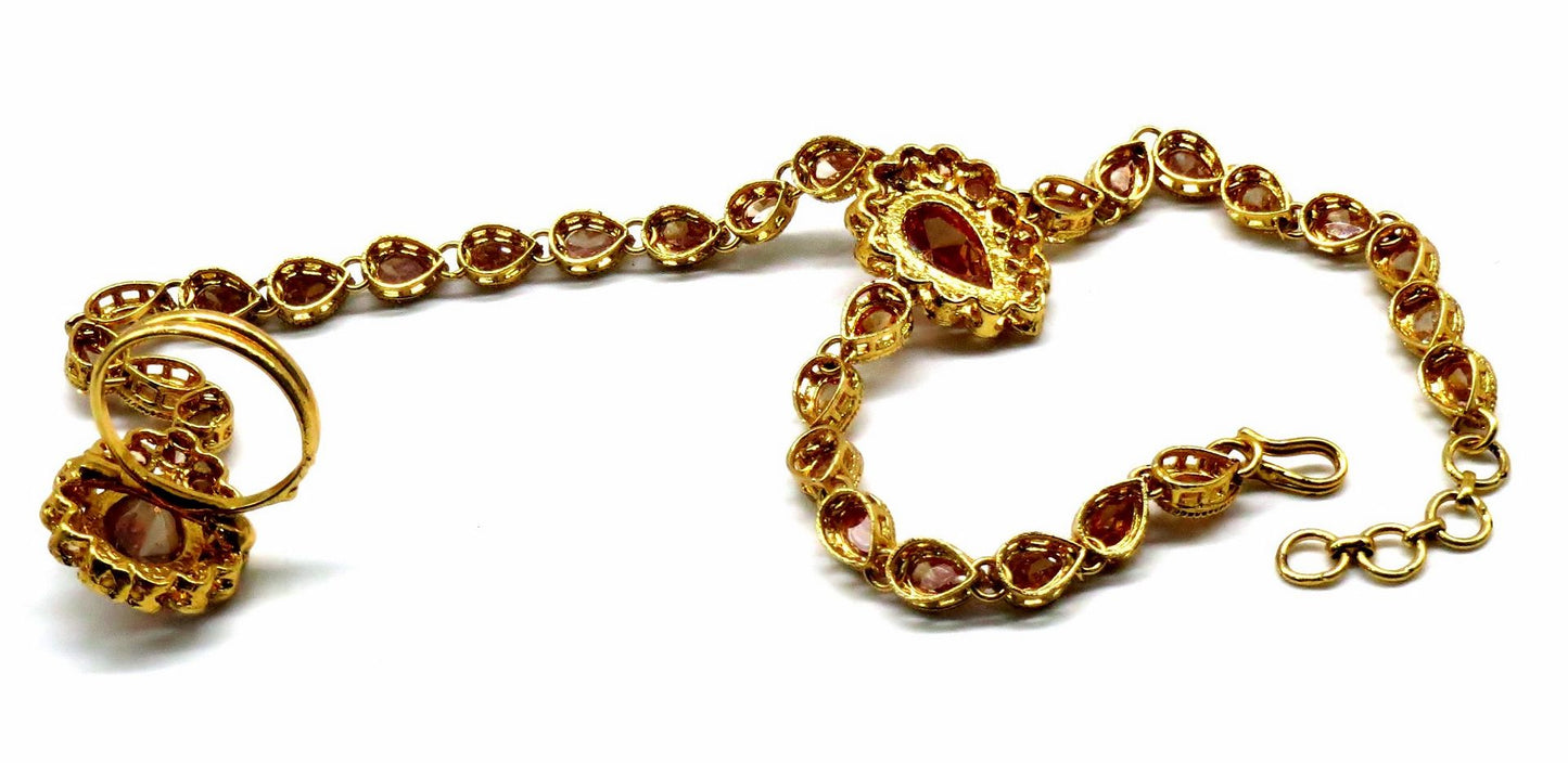 Jewelshingar Jewellery Gold Plated Hathphool For Women ( 92519CBH )