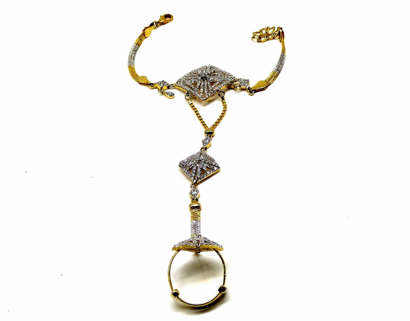 Jewelshingar Jewellery Gold Plated Hathphool For Women ( 92529CBH )