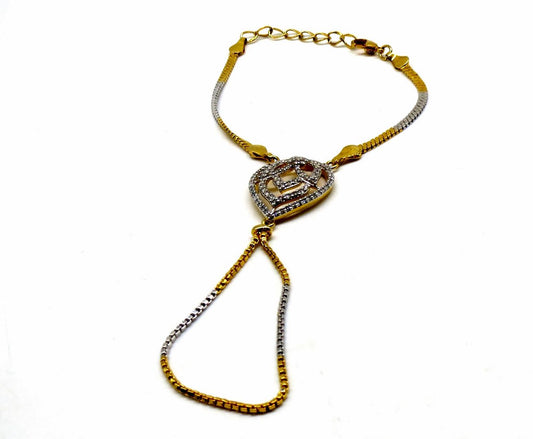 Jewelshingar Jewellery Silver Gold Plated Hathphool For Women ( 92547CBH )