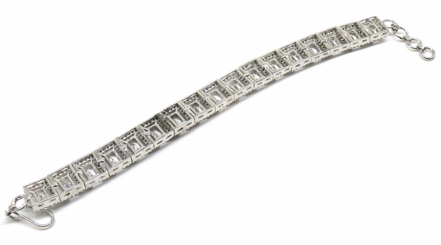 Jewelshingar Jewellery Silver Plated Diamond Bracelet For Women ( 92620CBD )