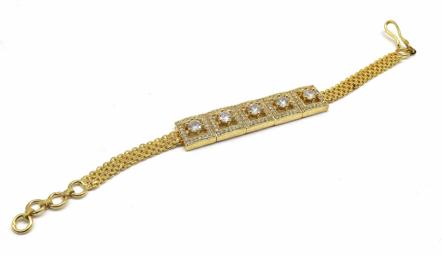Jewelshingar Jewellery Gold Plated Diamond Bracelet For Women ( 92655CBD )
