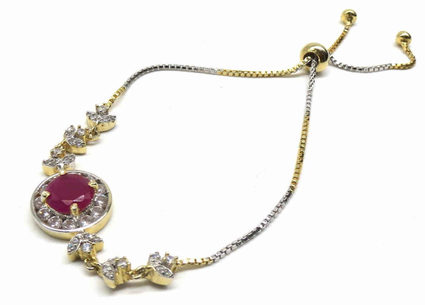 Jewelshingar Jewellery Silver Gold Plated Diamond Bracelet For Women ( 92661CBD )