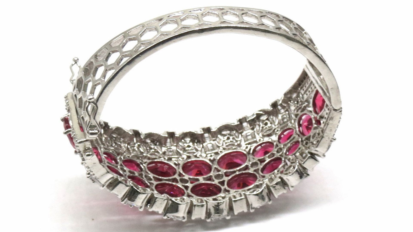 Jewelshingar Jewellery Silver Plated Diamond Bracelet For Women ( 92690BCD )