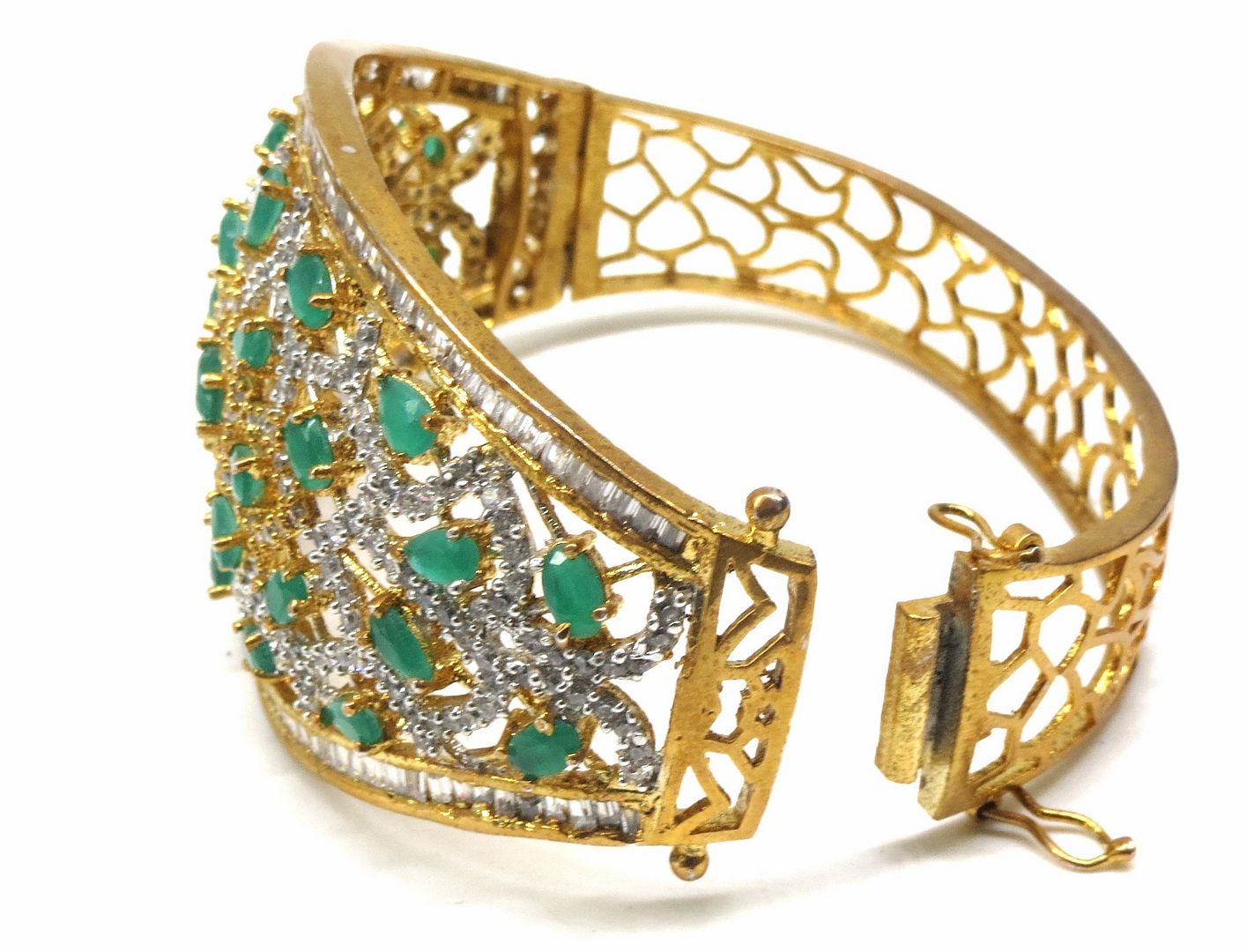 Jewelshingar Jewellery Silver Gold Plated Diamond Bracelet For Women ( 92705BCD )