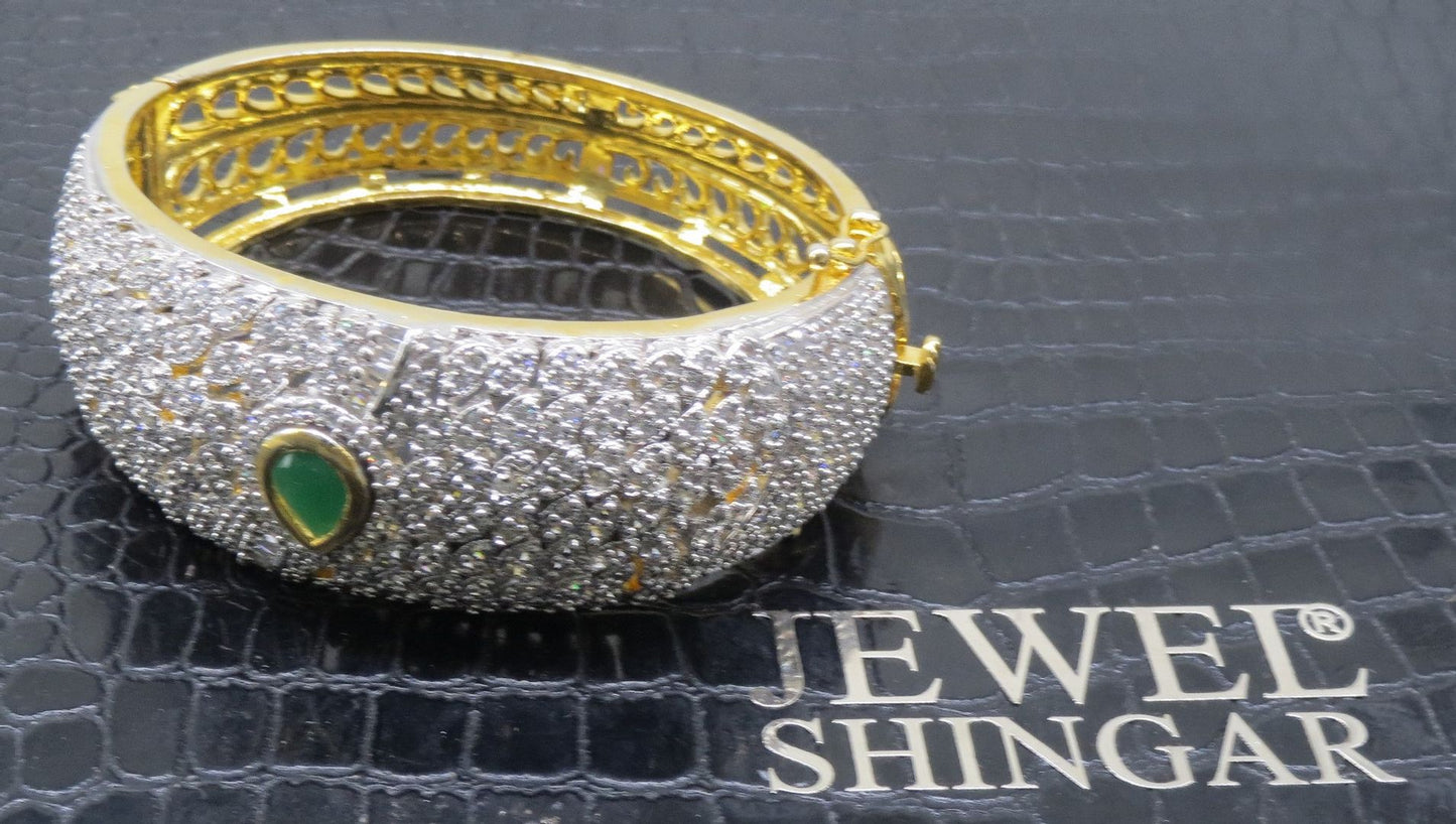 Jewelshingar Jewellery Silver Gold Plated Diamond Bracelet For Women ( 92734BCD )
