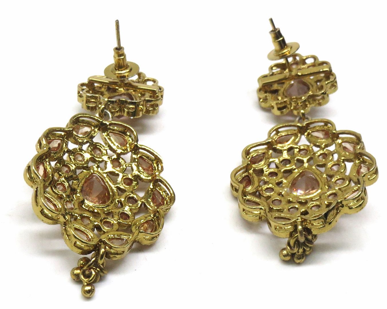 Jewelshingar Jewellery Antique Plated Polki Kundan Earrings For Women ( 92821PED )