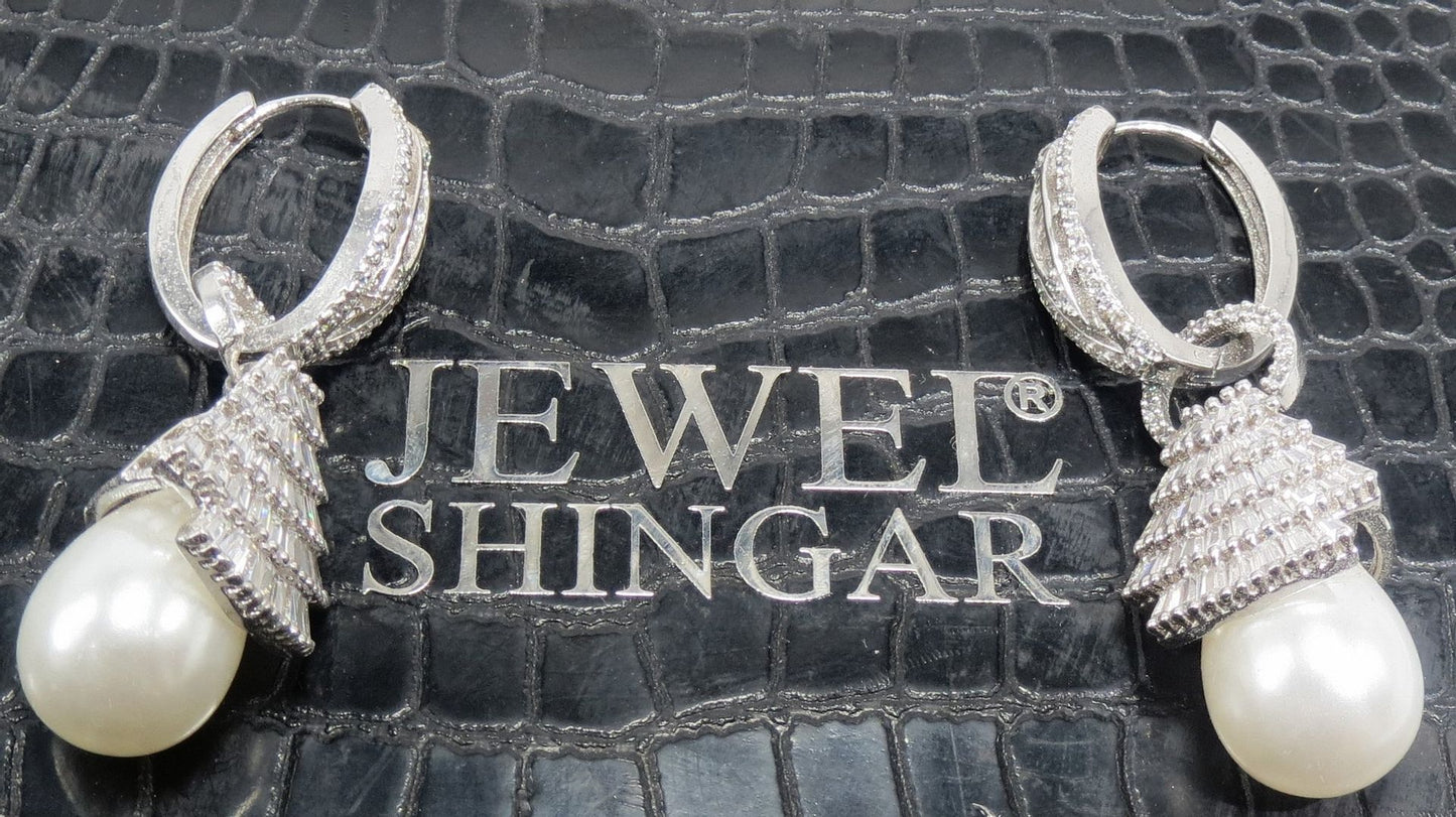 Jewelshingar Jewellery Silver Plated Diamond Earrings For Women ( 92966EAD )
