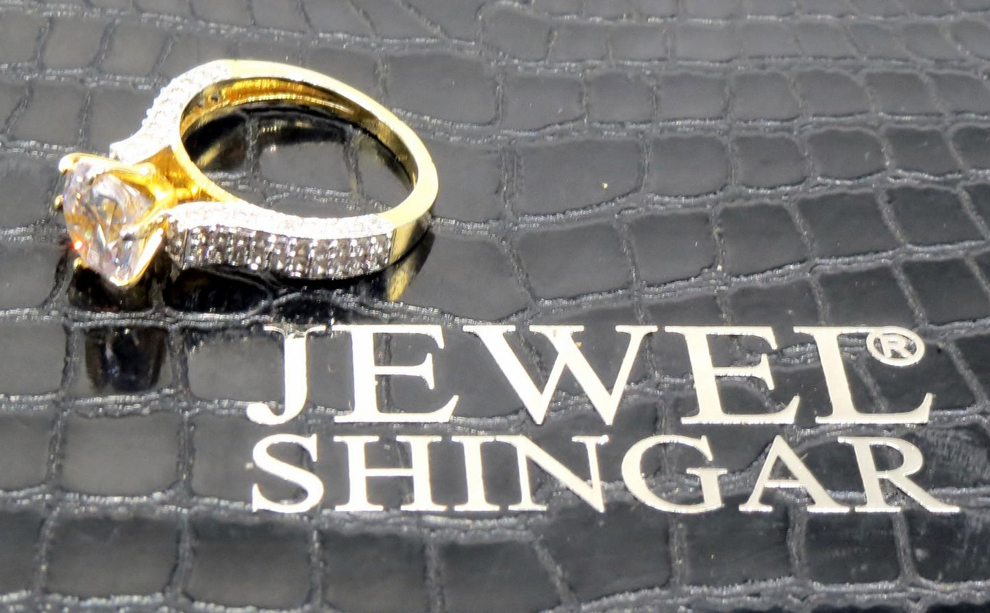 Jewelshingar Jewellery American Diamond Clear Colour Size 16 Gold Plated  Ring For Girls ( 93328RIN )