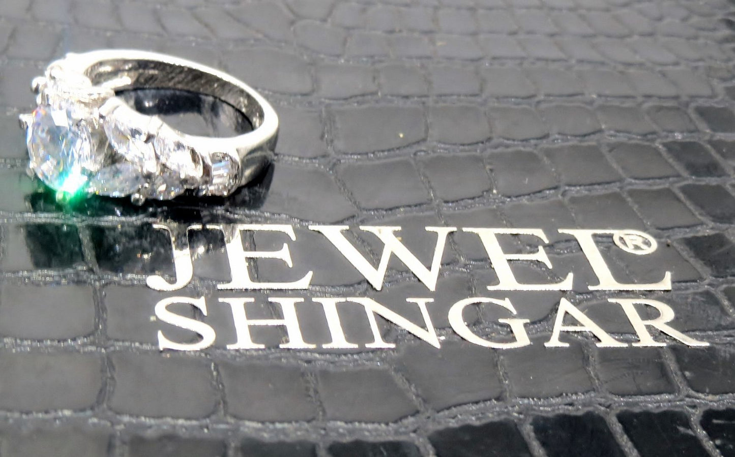 Jewelshingar Jewellery American Diamond Clear Colour Size 14 Silver Plated  Ring For Girls ( 93338RIN )