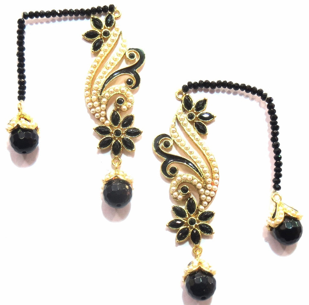 Shingar jewelry Ksvk Jewels Earcuffs Earrings For Women Jewellery ( 9843-ec-black ) - JEWELSHINGAR