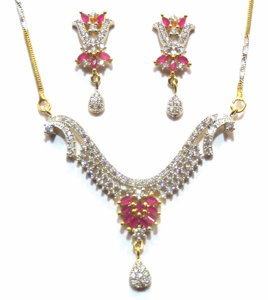 Shingar Jewelry Ksvk Jewels Cubic Zirconia Jewellery ( 9932-psad-ruby ) - JEWELSHINGAR