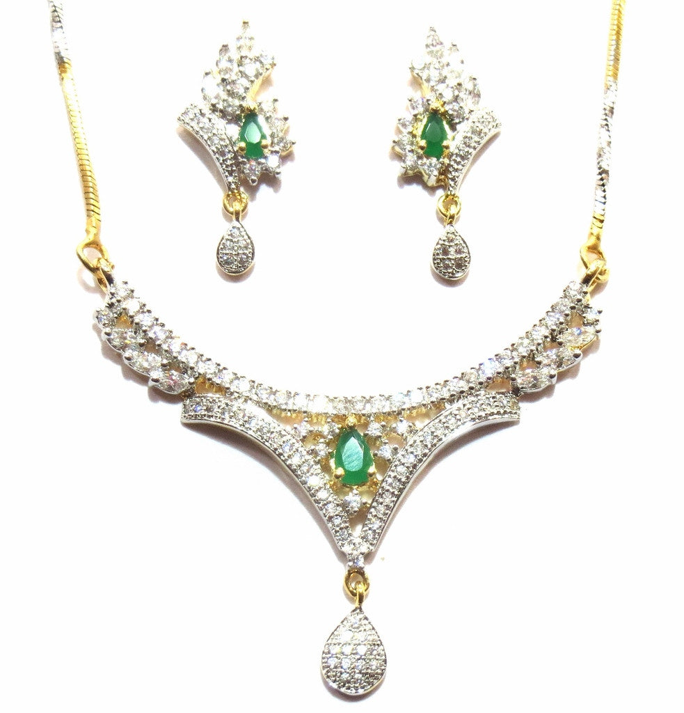 Shingar Jewelry Ksvk Jewels Cubic Zirconia Jewellery ( 9943-psad-green ) - JEWELSHINGAR
