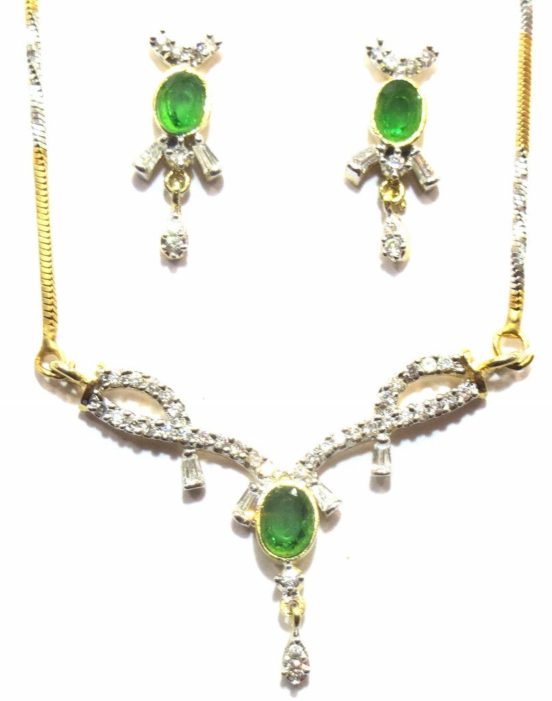 Shingar Jewelry Ksvk Jewels Cubic Zirconia Jewellery ( 9946-psad-green ) - JEWELSHINGAR