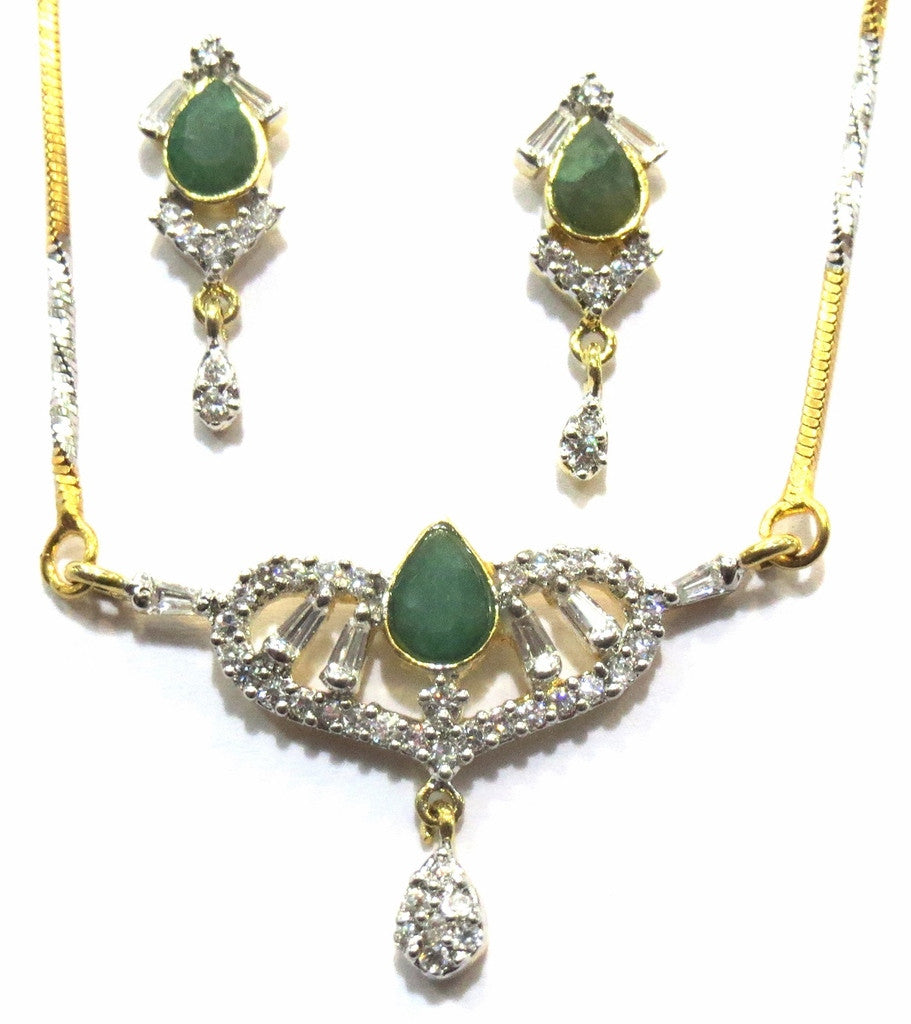 Shingar Jewelry Ksvk Jewels Cubic Zirconia Jewellery ( 9947-psad-green ) - JEWELSHINGAR