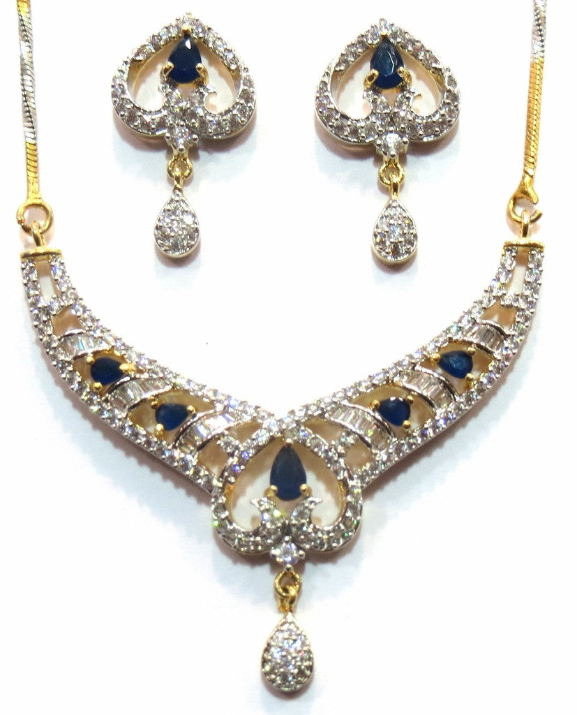 Shingar Jewelry Ksvk Jewels Cubic Zirconia Jewellery ( 9952-psad-blue ) - JEWELSHINGAR