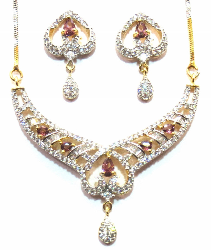 Shingar Jewelry Ksvk Jewels Cubic Zirconia Jewellery ( 9962-psad-wine ) - JEWELSHINGAR