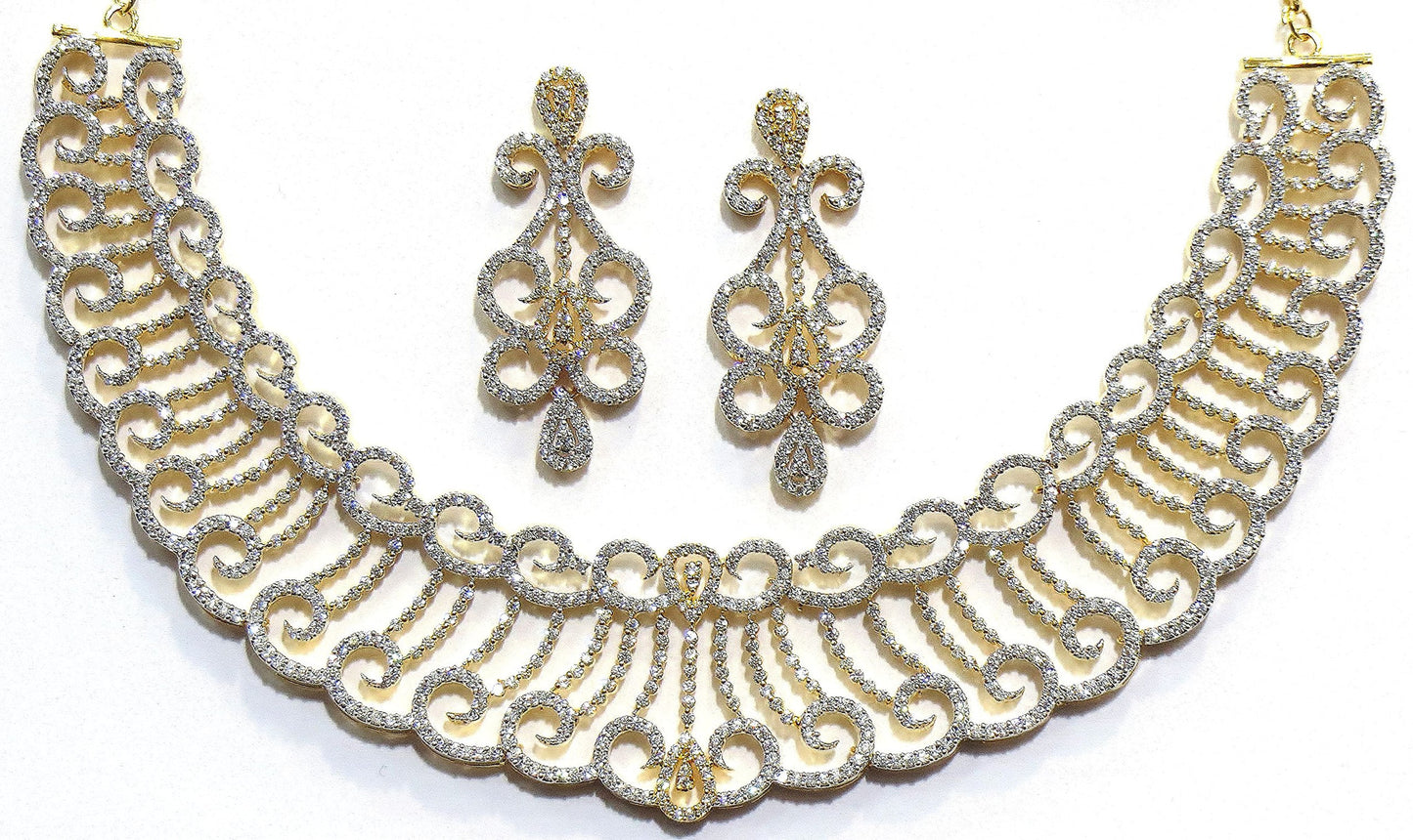 Jewelshingar Women's Latest New Cubic Zirconia Necklace Set Jewellery ( 6321-nad-a ) - JEWELSHINGAR
