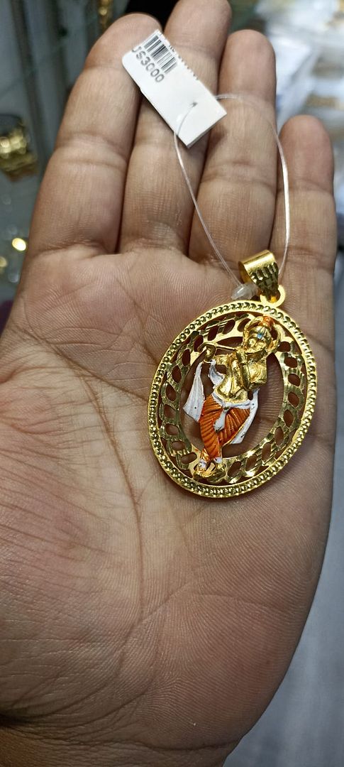 GOLD FORMING 2 INCH KRISHNA PENDANT BY CHOKERSET P7654419