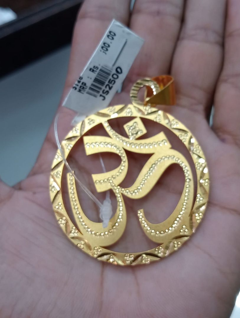 GOLD FORMING 2 INCH OM PENDANT BY CHOKERSET P7654406