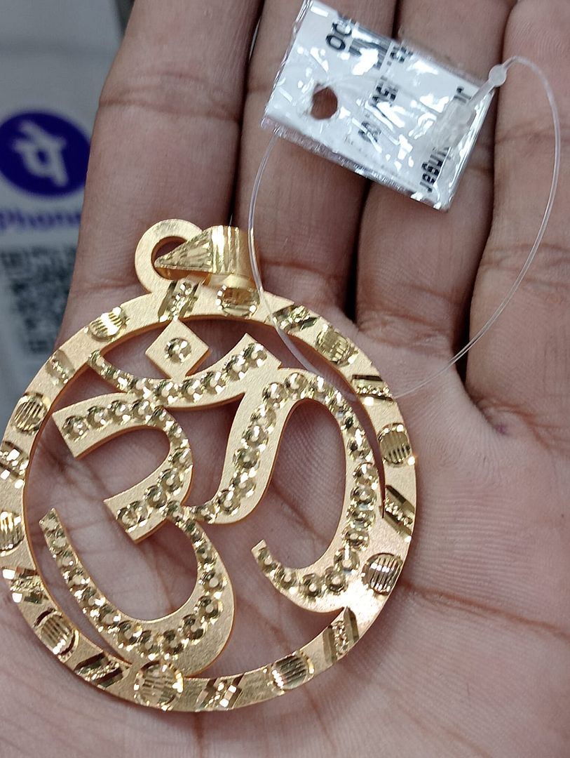 GOLD FORMING 2.5 INCH OM PENDANT BY CHOKERSET P7654403