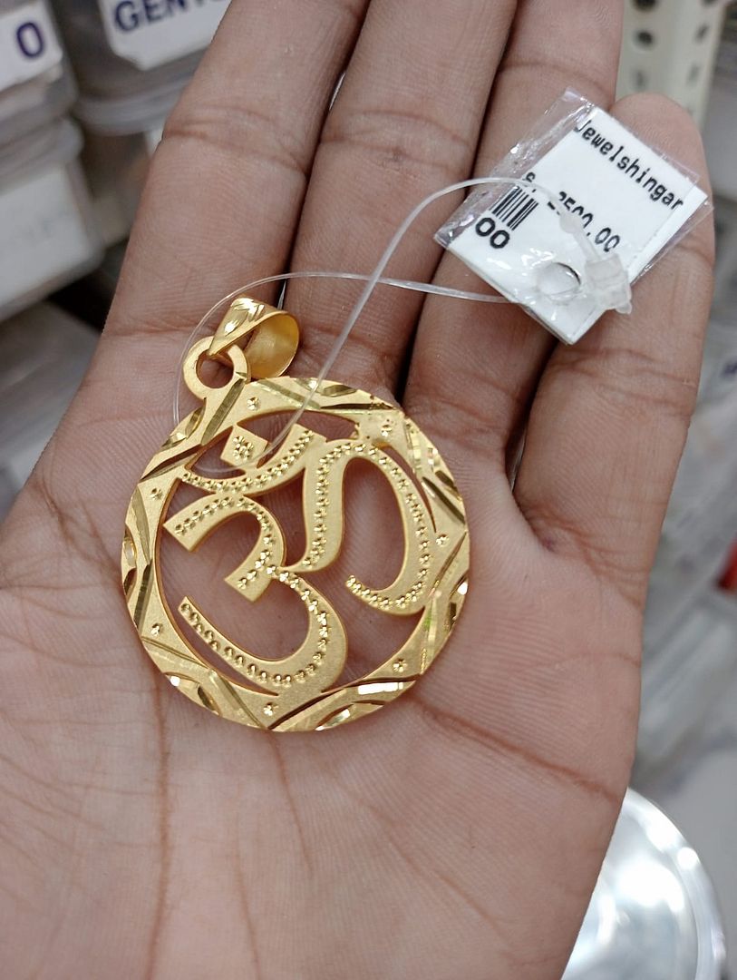 GOLD FORMING 1.25 INCH OM PENDANT BY CHOKERSET P7654325