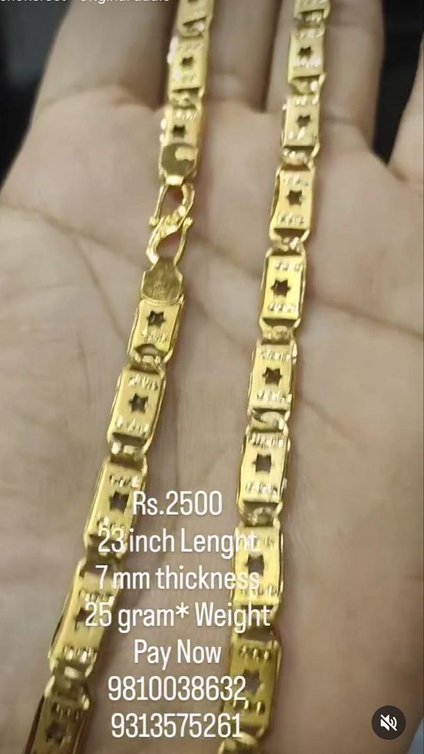Gold Forming 100 Mg 23 Inch 7 mm 25 Gram Nawabi Biscuit Chain By Chokerset CHWA0020