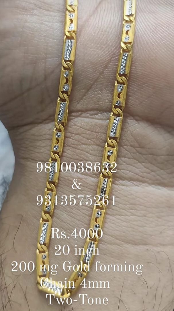 Gold Forming 200 Mg 20 Inch 5 mm 25 Gram Two Tone Chain By Chokerset CHWA0030