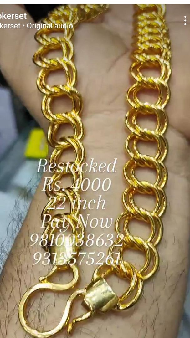 Gold Forming 200 Mg 22 Inch 12 mm 80 Gram Challa Chain By Chokerset CHWA0046