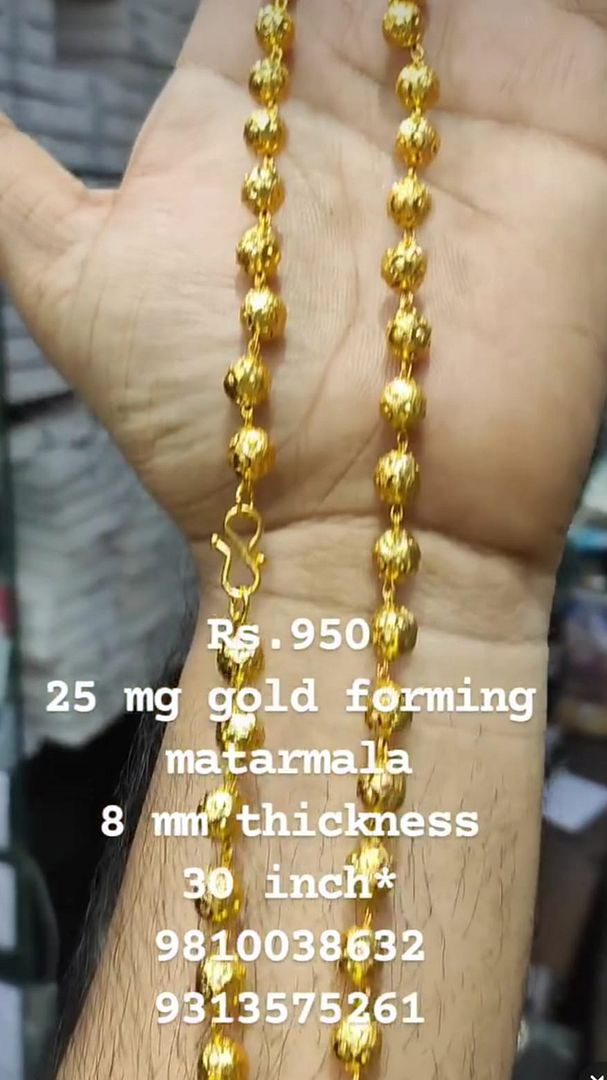 Gold Forming 25 Mg 30 Inch 8 mm 20 Gram Matarmala Chain By Chokerset CHWA0055