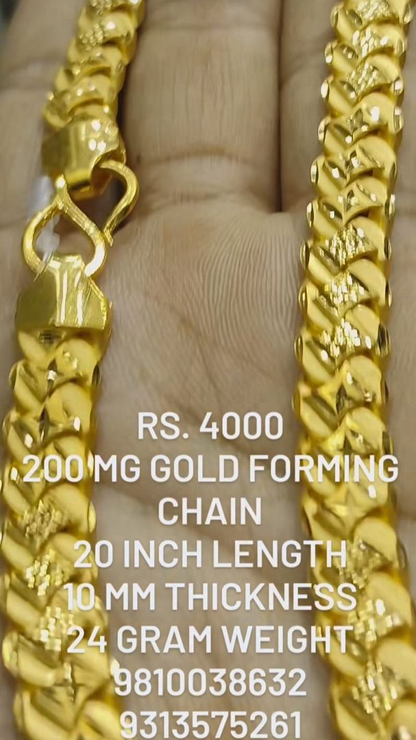 Gold Forming 200 Mg 20 Inch 10 mm 24 Gram Lotus Chain By Chokerset CHWA0071