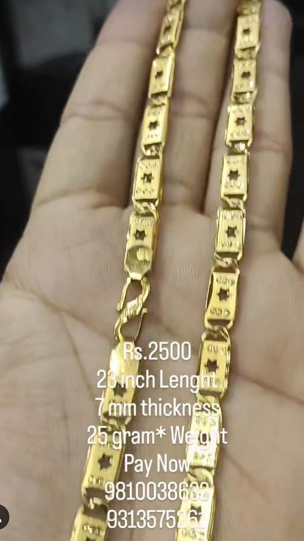 Gold Forming 100 Mg 23 Inch 7 mm 25 Gram Nawabi Biscuit Chain By Chokerset CHWA0083